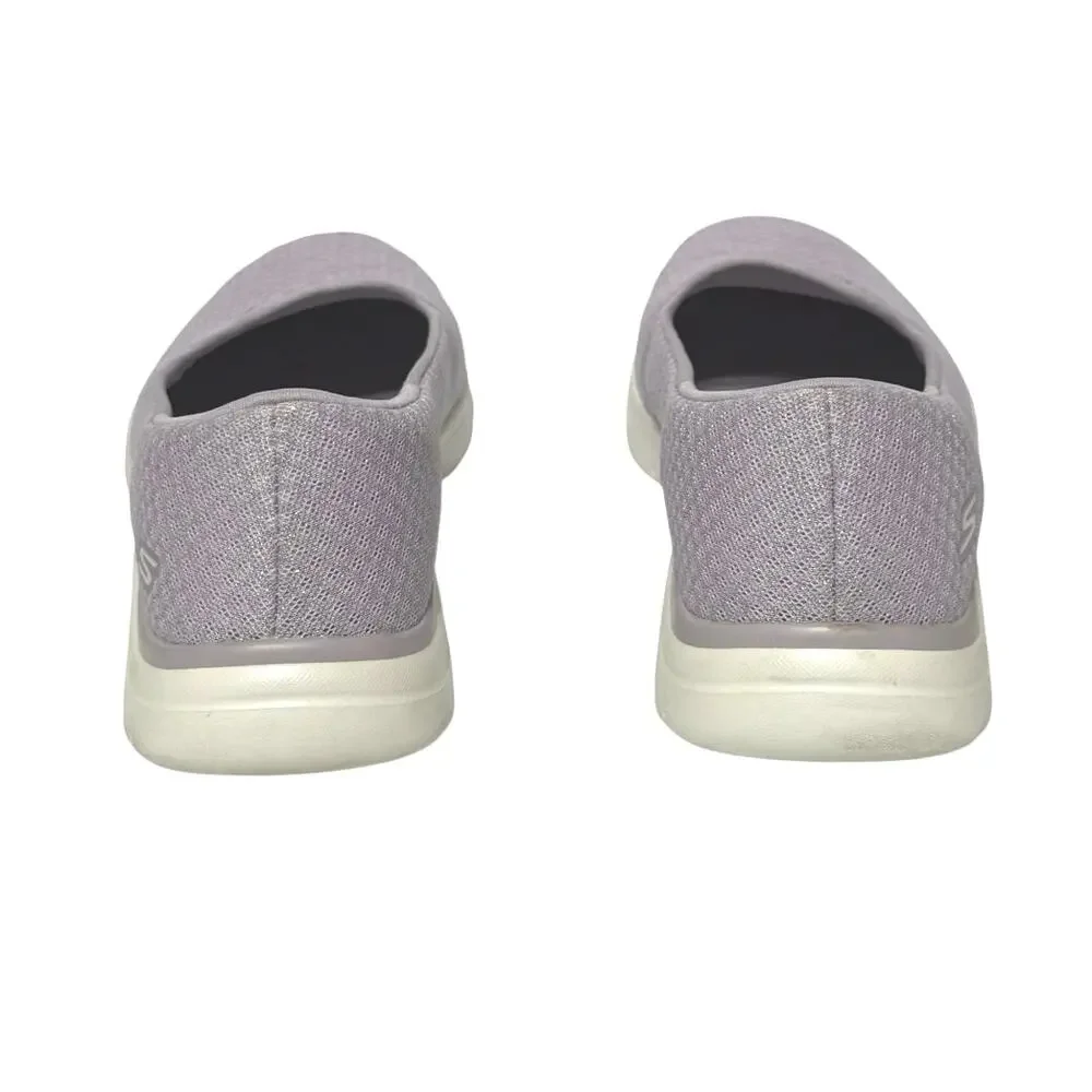 Skechers Women’s Size 9 M Lilac Sparkle Go Walk Goga Mat Slip On Knit Shoes - Picture 5 of 11